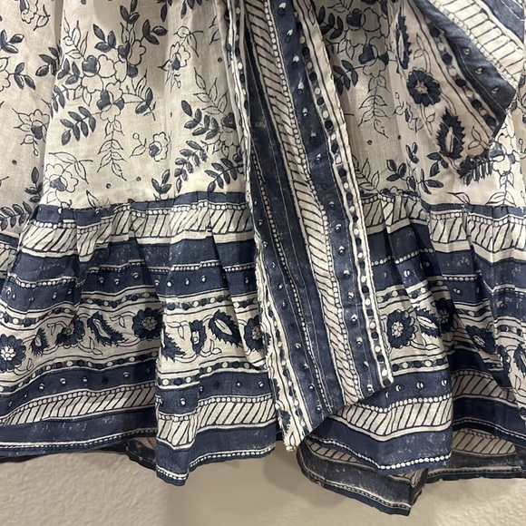 Cleobella Navy Floral and Paisley Mini Wrap dress Size Medium - Picture 5 of 5